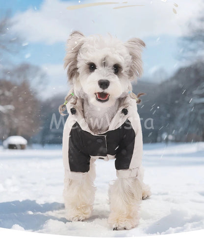 Graphene Heating Winter Dog Coat Windproof Waterproof Hooded Four‑Legged Pet Jumpsuit Cotton Down Puppy Sweatshirt Clothing