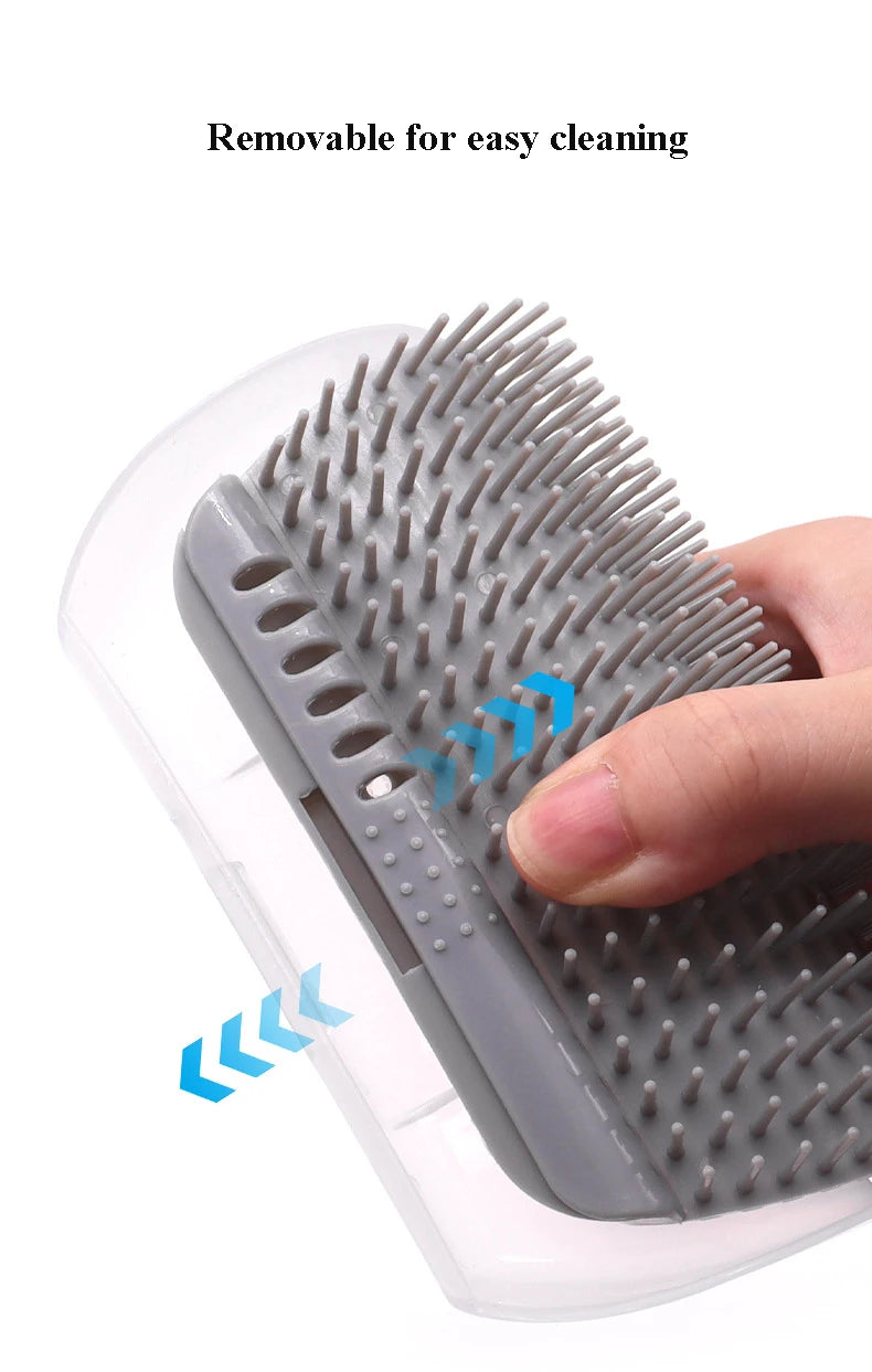 Softer Cat Scratcher Massager Comb Removable Hair Removal Beauty Clean Corner Brush for Kitten with Catnip Cat Accessories