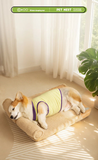 Detachable Soft Plush Dog House with Pillow Comfortable Thickened High Elastic Sponge Indoor Dog Sleeping Mat Pets Accessories