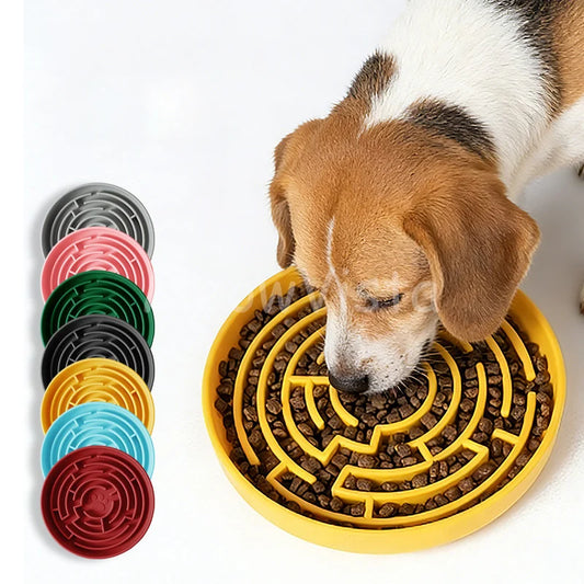 Silicone Round Maze Dog Slow Feeder Bowl Non Slip Anti-Choking Pet Slow Feeding Pad for Medium Large Dogs Platos Para Perros