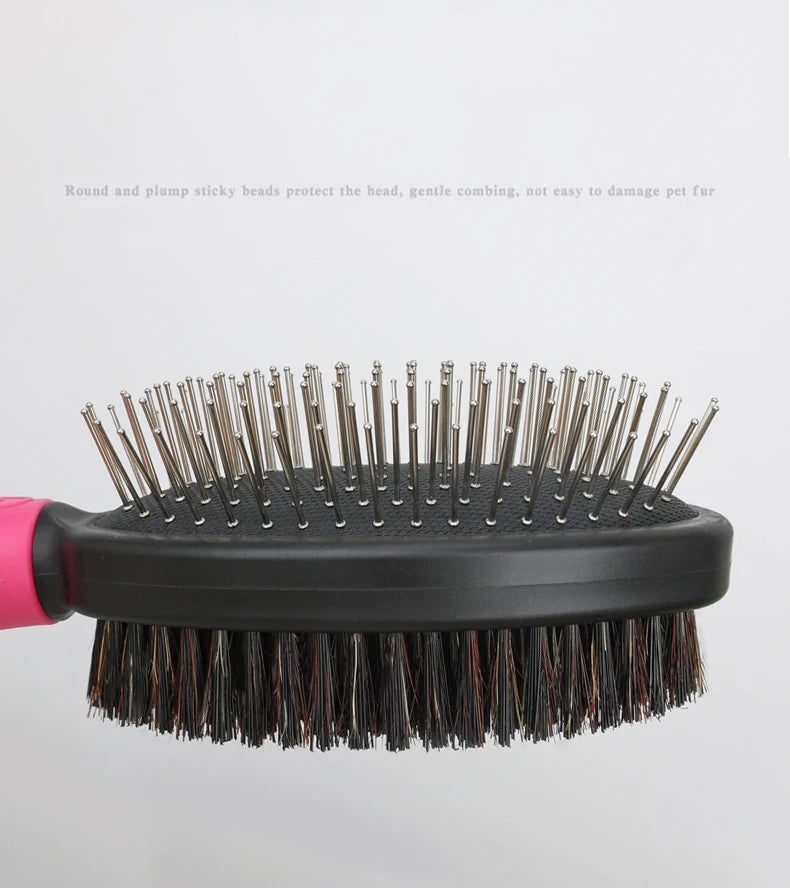Practical 2-Piece Cat Grooming Brush Glove Durable Double-sided Open Knoting Comb Bath Massage Brush Set Pet Bathing Equipment