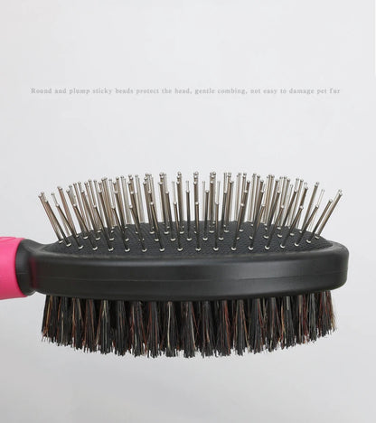 Practical 2-Piece Cat Grooming Brush Glove Durable Double-sided Open Knoting Comb Bath Massage Brush Set Pet Bathing Equipment