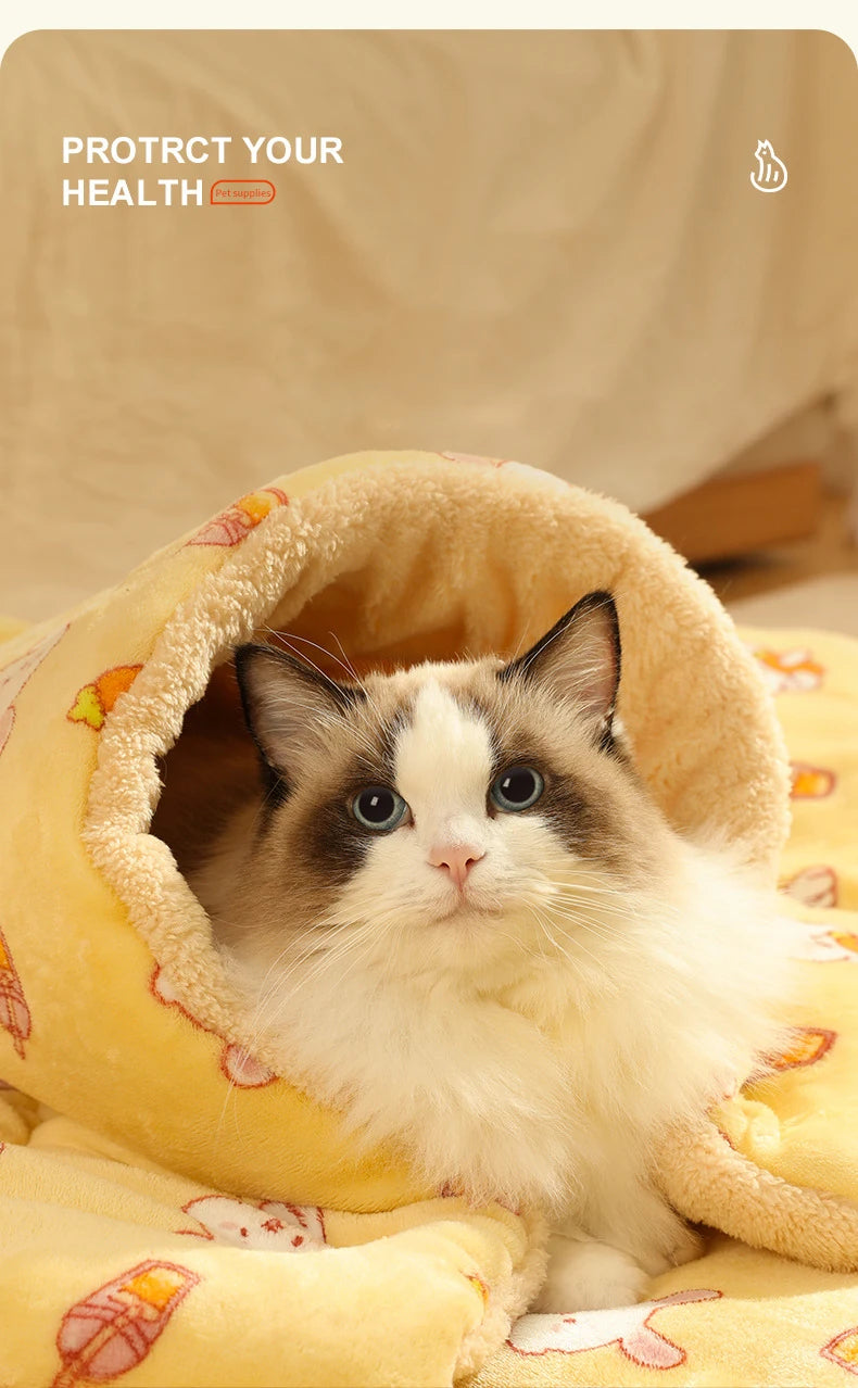 Thickened Soft Fleece Pet Blankets Foldable Autumn Winter Home Keep Warm Comfortable Sleeping Fluffy Cat Bed Mat Pets Accessorie