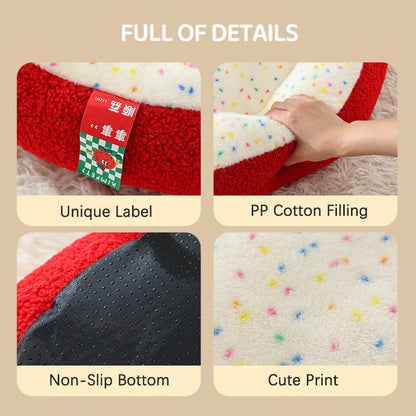 Luxurious Semi-enclosed Plush Cat House Bed Non-slip Soft Comfortable Winter Warm Pet Beds Christmas New Year Pet Accessories