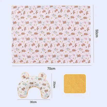 Soft Fluffy Pet Blanket with Pillow Double-sided Design Cute Printed Winter Soft Warm Sleeping Cat Bed Puppy Kitten Supplies