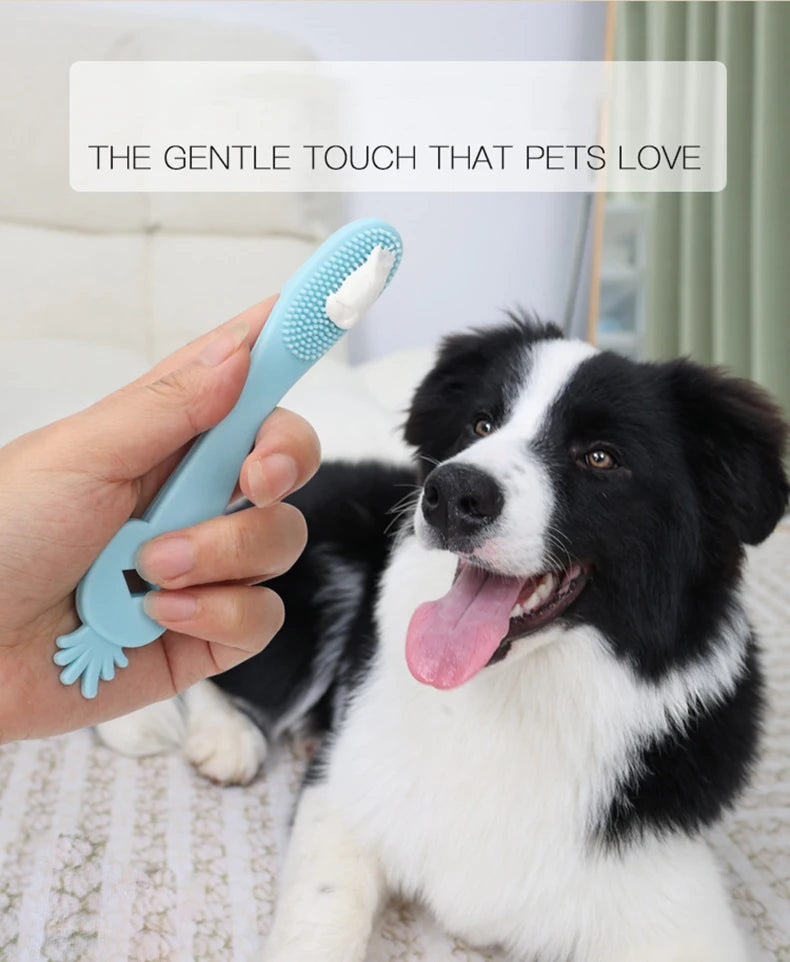 3pcs Soft Silicone Pet Finger Toothbrush Multifunctional Tear Stains Eye Chin Oral Care Finger Brush Pet Cleaning Grooming Tools