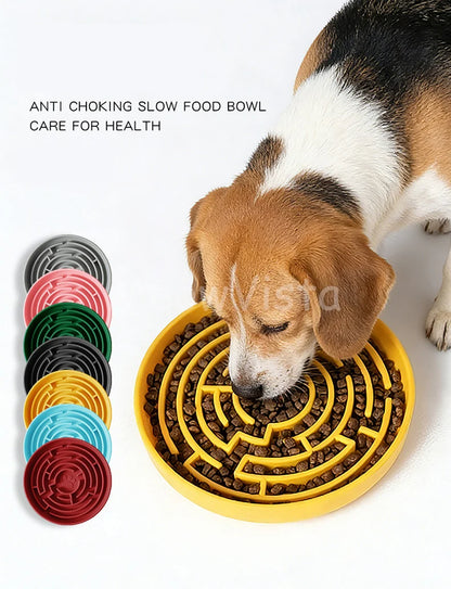 Silicone Round Maze Dog Slow Feeder Bowl Non Slip Anti-Choking Pet Slow Feeding Pad for Medium Large Dogs Platos Para Perros