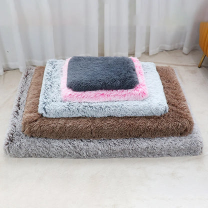 Luxurious Cozy Square Plush Large Dog Bed Thickened Washable Pet Sofa Bed with Non-Slip Detachable Cover Pet Indoor Furniture