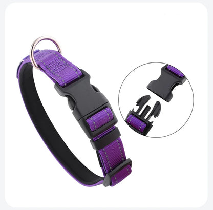 Personalized Dog Collar with Engraved Nameplate Adjustable Reflective Nylon Custom Pet Collar for Dogs  Anti-lost Pet ID Tag