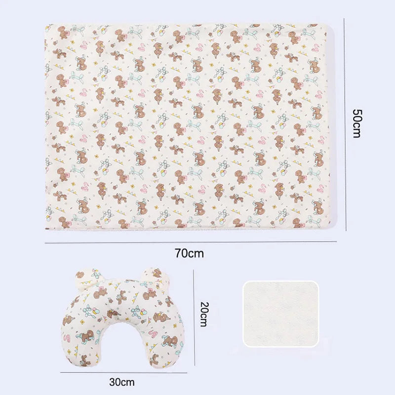 Soft Fluffy Pet Blanket with Pillow Double-sided Design Cute Printed Winter Soft Warm Sleeping Cat Bed Puppy Kitten Supplies