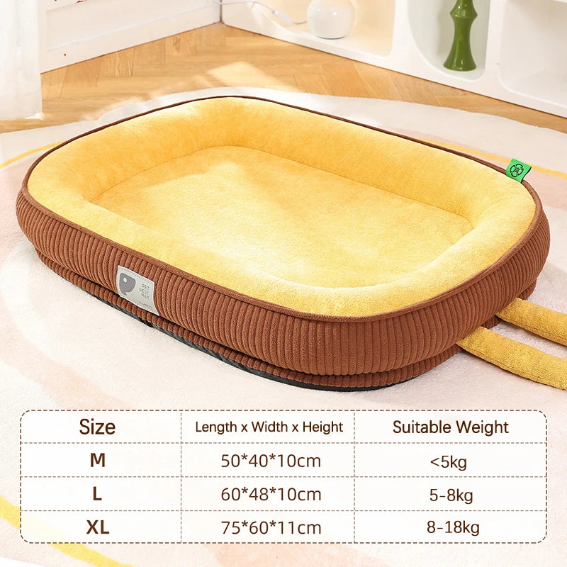 Detachable Waterproof Dog Bed Thickened Skin-friendly Deluxe Plush Dog Crate Beds Comfy Anti-Slip Kennel Pad Pet Sleeping Mat