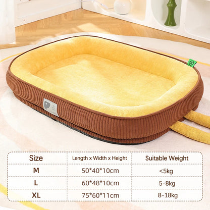 Detachable Waterproof Dog Bed Thickened Skin-friendly Deluxe Plush Dog Crate Beds Comfy Anti-Slip Kennel Pad Pet Sleeping Mat