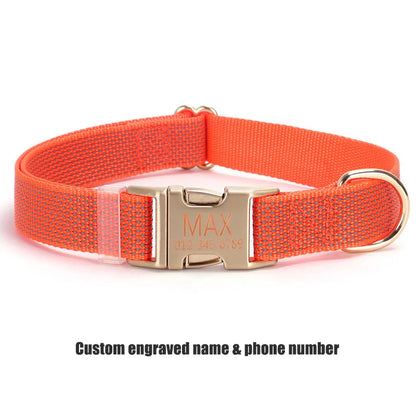 Personalized Nylon Dog Collar with Free Engraving Durable Reflective  Anti-lost Buckle Necklace for Dogs Daily Walking Training
