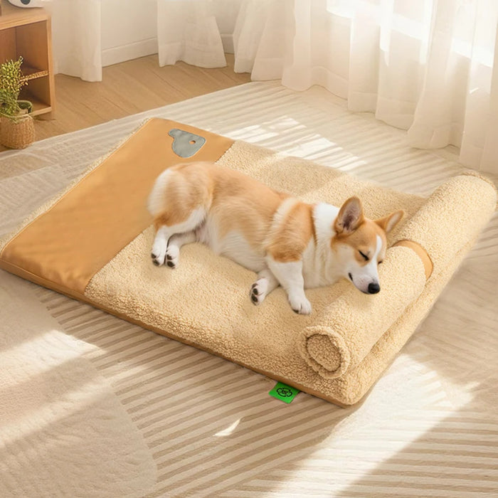 Detachable Soft Plush Dog House with Pillow Comfortable Thickened High Elastic Sponge Indoor Dog Sleeping Mat Pets Accessories
