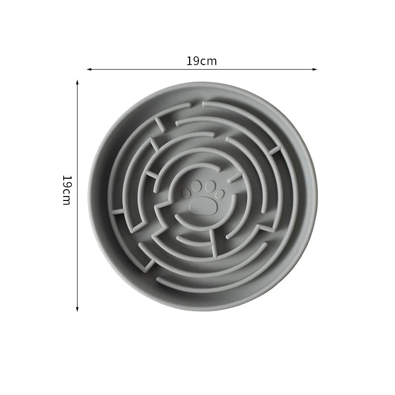 Silicone Round Maze Dog Slow Feeder Bowl Non Slip Anti-Choking Pet Slow Feeding Pad for Medium Large Dogs Platos Para Perros