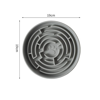Silicone Round Maze Dog Slow Feeder Bowl Non Slip Anti-Choking Pet Slow Feeding Pad for Medium Large Dogs Platos Para Perros