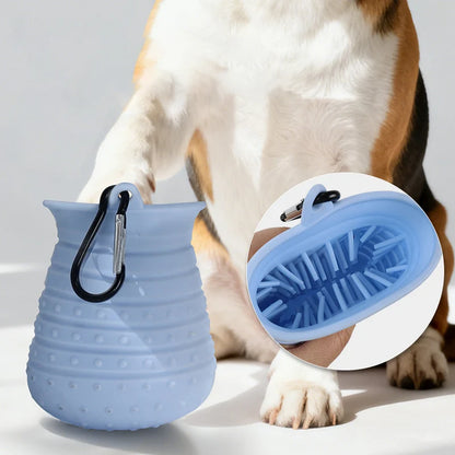 2 in 1 Portable Dog Paw Cleaner Cup with Towel Soft Silicone Pet Foot Washer for Small Medium Dogs Pet Home Grooming Supplies