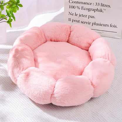 40-60cm Luxury Comfortable Cat Bed Breathable Soft Long Plush Unique Flower-Shaped Indoor Sleeping Dog Mat Pet Supplies