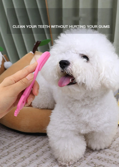 3pcs Soft Silicone Pet Finger Toothbrush Multifunctional Tear Stains Eye Chin Oral Care Finger Brush Pet Cleaning Grooming Tools