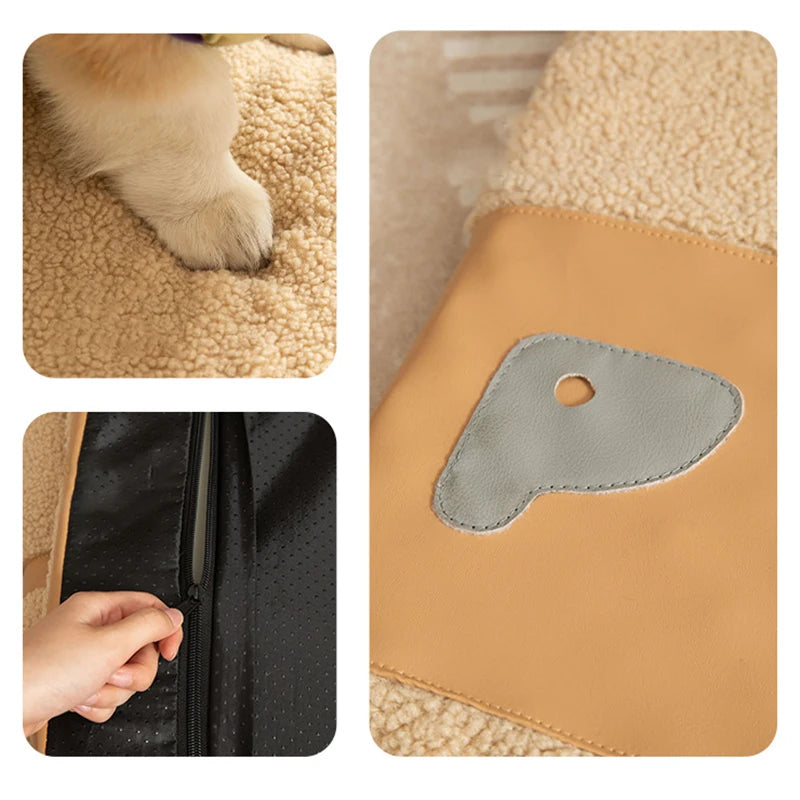 Detachable Soft Plush Dog House with Pillow Comfortable Thickened High Elastic Sponge Indoor Dog Sleeping Mat Pets Accessories
