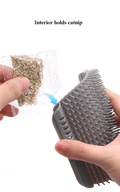 Softer Cat Scratcher Massager Comb Removable Hair Removal Beauty Clean Corner Brush for Kitten with Catnip Cat Accessories