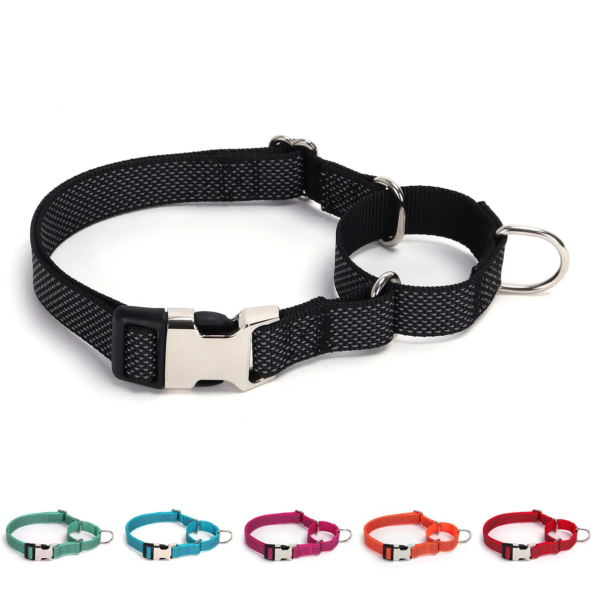 Personalized Martingale Dog Collar with Custom Name Adjustable Anti-Escape No Pull Training Collar for Dogs Pet Safety Accessory