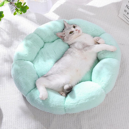 40-60cm Luxury Comfortable Cat Bed Breathable Soft Long Plush Unique Flower-Shaped Indoor Sleeping Dog Mat Pet Supplies