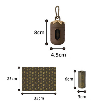 Durable Dog Poop Bag Dispenser with Carabiner DIY Hole Design Portable Waste Bag Holder Pet Leash Accessory for Dog Walking