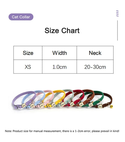Adjustable Custom Engraved Cat Collar with Bell Anti-lost Durable Comfortable Soft Corduroy Kitten ID Collar Pet Safety Necklace