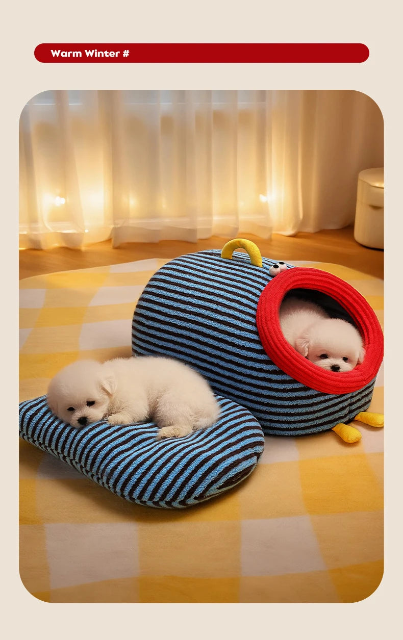 Foldable Washable Cozy Pet House for Cats Puppy Portable Handheld Cave Sofa Design All Seasons Warm Dog Nest Accessoires Chien
