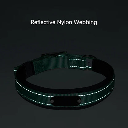 Personalized Reflective Dog Collar with Detachable Name Tag Soft Neoprene Padded Adjustable Nylon Collar for Dogs Pet Pitbulls