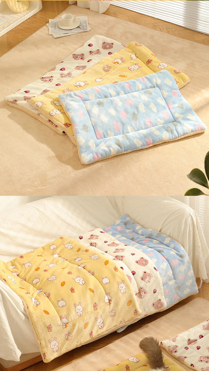 Thickened Soft Fleece Pet Blankets Foldable Autumn Winter Home Keep Warm Comfortable Sleeping Fluffy Cat Bed Mat Pets Accessorie