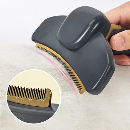 Self-Cleaning Dog Deshedding Brush Durable Pet Grooming Comb for Short/Long Hair Dogs Stainless Steel Undercoat Fur Remover Tool