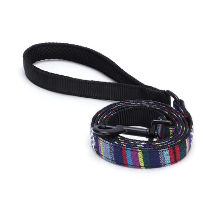 Bohemian Striped Dog Collar Custom Engraved with Rose Gold Buckle Personalized Nylon Collar for Small Large Dogs Daily Walking