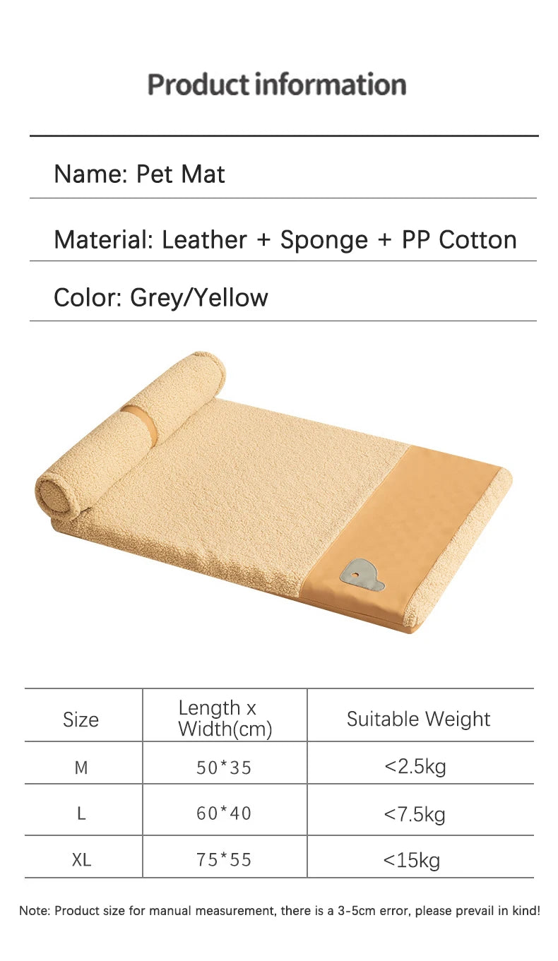 Detachable Soft Plush Dog House with Pillow Comfortable Thickened High Elastic Sponge Indoor Dog Sleeping Mat Pets Accessories