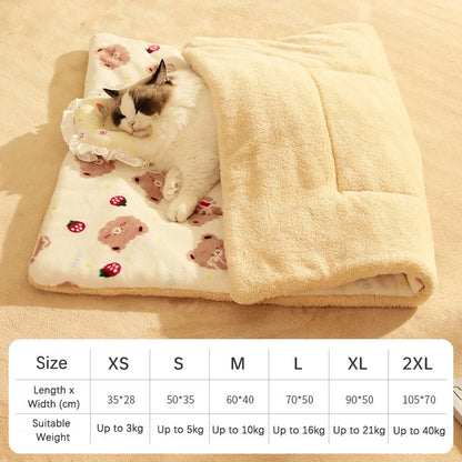Thickened Soft Fleece Pet Blankets Foldable Autumn Winter Home Keep Warm Comfortable Sleeping Fluffy Cat Bed Mat Pets Accessorie