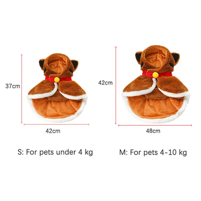 Warmth Polyester Fiber Tiger Costume Puppy Cat Cape Winter Thickened Funny Cosplay Pet Clothing Jumpsuit Roupa Para Cachorro