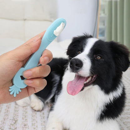 3pcs Soft Silicone Pet Finger Toothbrush Multifunctional Tear Stains Eye Chin Oral Care Finger Brush Pet Cleaning Grooming Tools