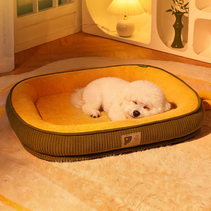 Detachable Waterproof Dog Bed Thickened Skin-friendly Deluxe Plush Dog Crate Beds Comfy Anti-Slip Kennel Pad Pet Sleeping Mat