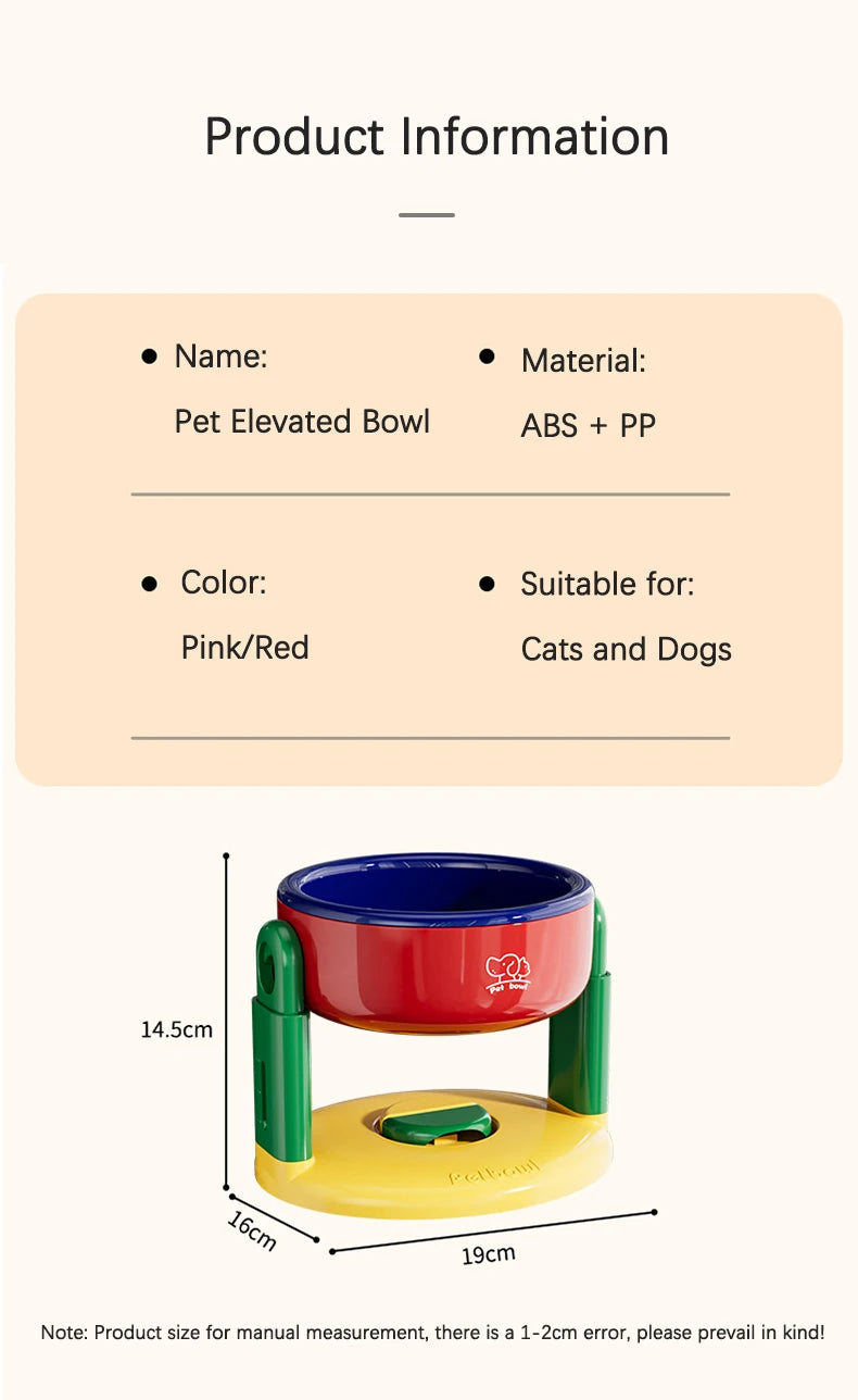 Large Capacity Elevated Dog Bowl Pet Bowl 3 Level Height Adjustment Protect Cervical Anti-Slip Dog Feeder Gamelle Pour Chien