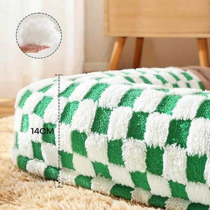 Fashion Plaid Large Square Pet Bed Removable Winter Warmth Comfortable Indoor Deep Sleeping Puppy Cat Mat Mata Wechowa Dla Psow