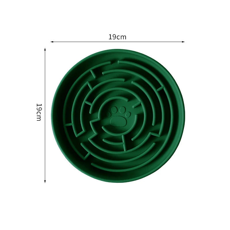 Silicone Round Maze Dog Slow Feeder Bowl Non Slip Anti-Choking Pet Slow Feeding Pad for Medium Large Dogs Platos Para Perros