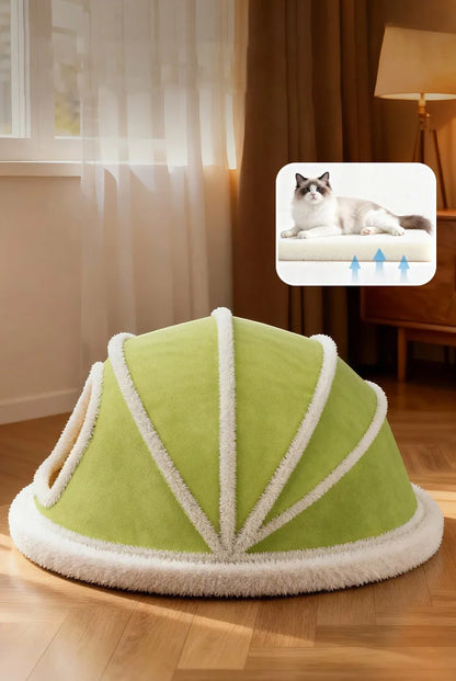 Thickened Enclosed Tent Cat House Foldable Portable Soft Warm Calming Cat Nest Anti-Anxiety Large Space Pet Bed for Kittens Cats