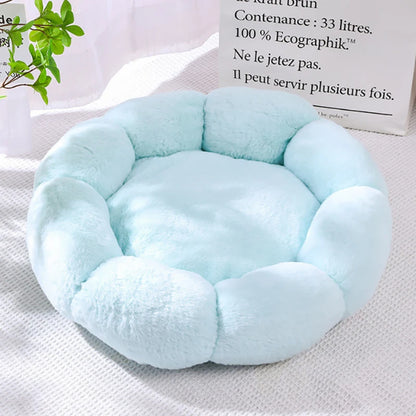 40-60cm Luxury Comfortable Cat Bed Breathable Soft Long Plush Unique Flower-Shaped Indoor Sleeping Dog Mat Pet Supplies
