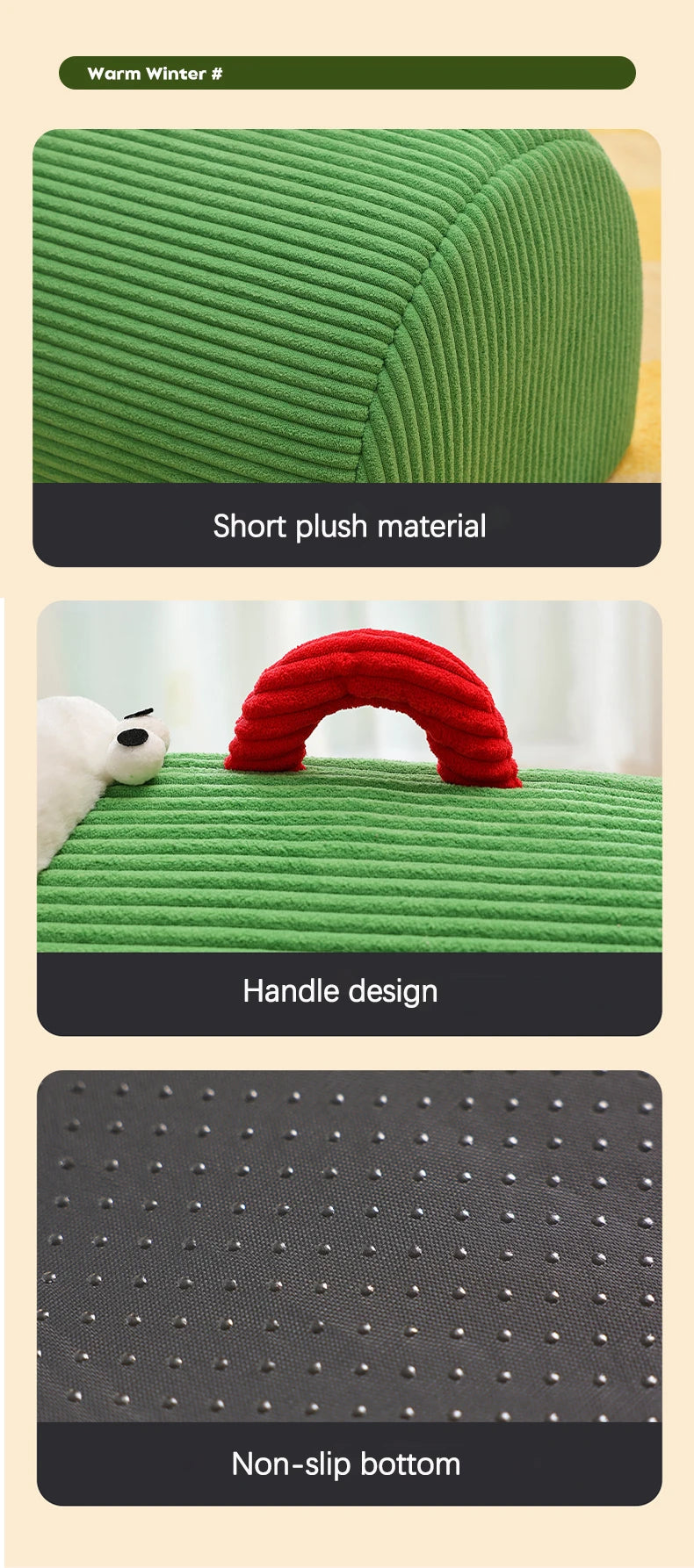 Semi-Closed Thickened Round Pet Sleeping Cave Portable Handheld Design Comfortable Cozy Cat House Christmas Katten Accessories