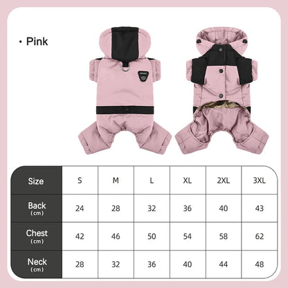 Graphene Heating Winter Dog Coat Windproof Waterproof Hooded Four‑Legged Pet Jumpsuit Cotton Down Puppy Sweatshirt Clothing