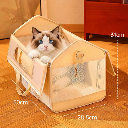Portable Large Capacity Cat Carrier Handheld Breathable Warm Fleece Lining Outdoor Travel Dog Purse Carrier Brinquedo De Gato
