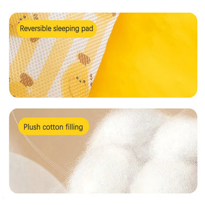Banana Ice Silk Cooling Cat Bed with Dual-Sided Mat Non-Slip Comfortable Breathable Pet Sofa for Small Dogs Summer Pet Cushion