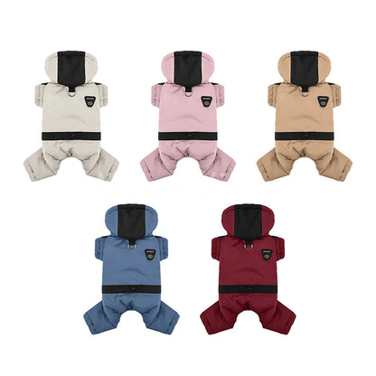 Graphene Heating Winter Dog Coat Windproof Waterproof Hooded Four‑Legged Pet Jumpsuit Cotton Down Puppy Sweatshirt Clothing