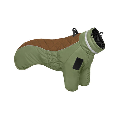 Color‑blocked Four‑Legged Large Dog Winter Coat Comfortable Windproof Reflective Dog Jumpsuit with D‑Ring for Doberman Labrador